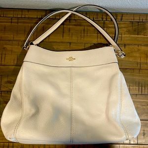 Cream colored leather purse